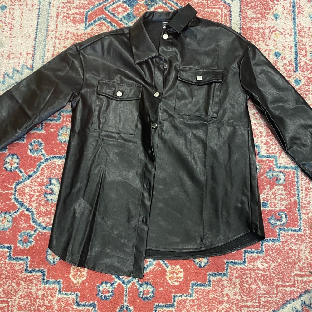 Black leather jacket from Shein. Size Small